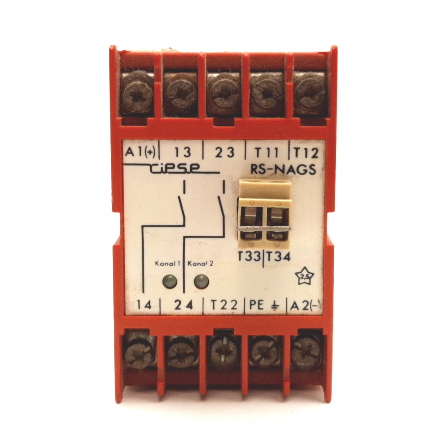 Used Riese RS-NAGS Safety Relay, 2x N/O Contacts, Coil: 110-127VAC, Rating: 6A 250VAC