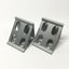 Used Lot of 2 Aluminum Extrusion Gusseted 8-Hole Inside Corner Bracket 3" x 3" x 3"
