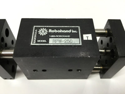 Used Robohand RPW-250 Pneumatic Parallel Air Gripper, 3/4" Stroke, 50 lbf @100psi