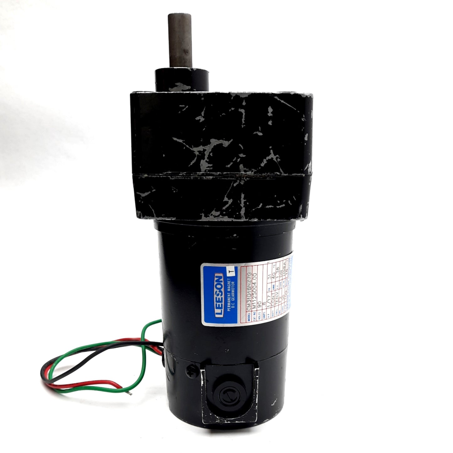 Used Leeson CM31D18NZ7G, Permanent Magnet Gearmotor, 90VDC, 36 LB.IN 100 RPM 1:18