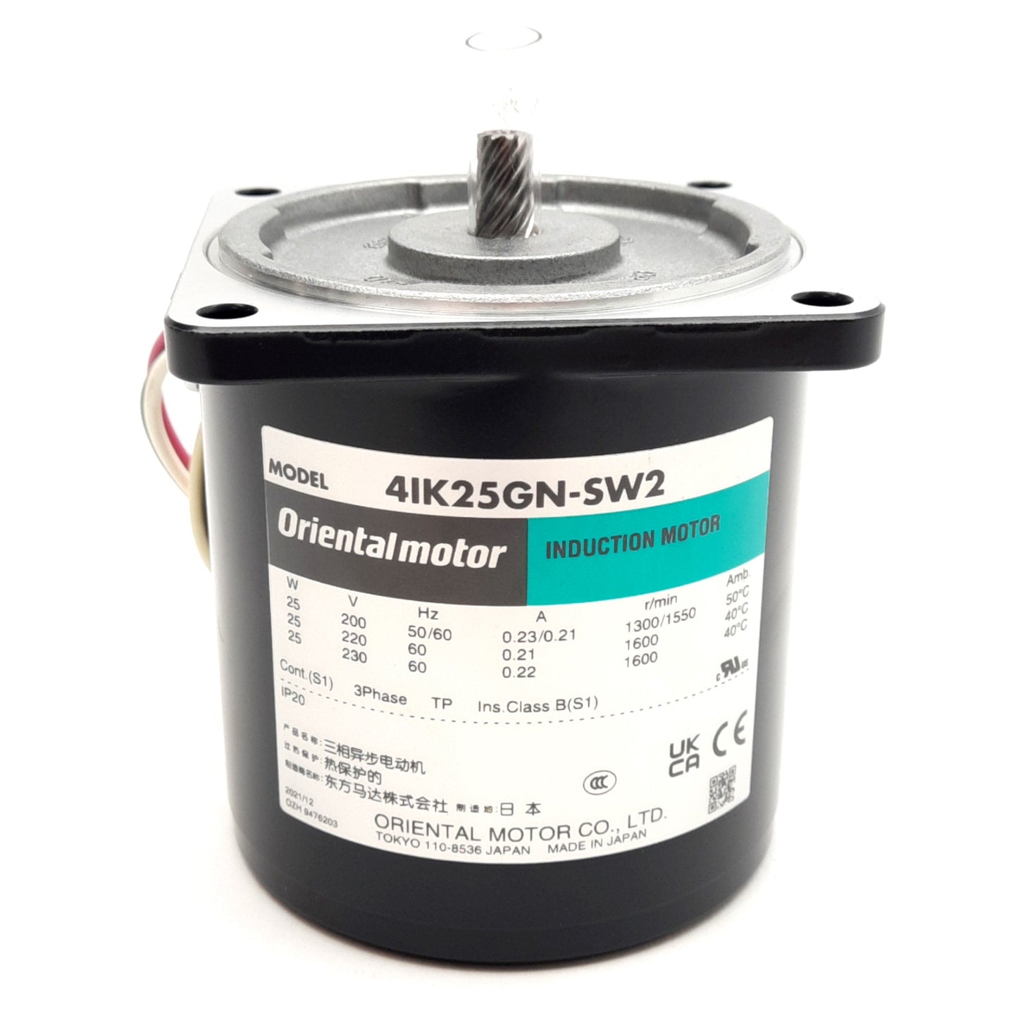 New Oriental Motor 4IK25GN-SW2 Induction Motor 25W 220VAC 3-Phase 1600RPM IP20