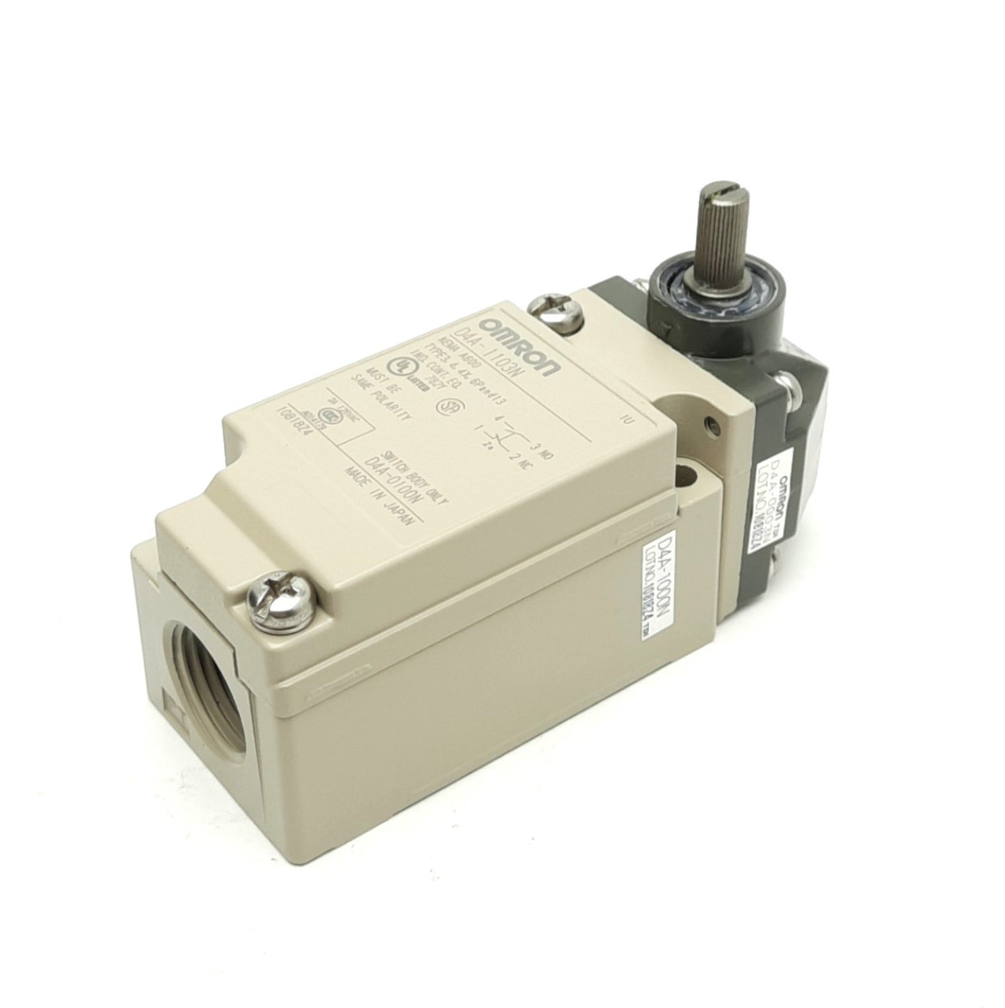 New Omron D4A-1103N Limit Switch, SPDT Double Break 600V 10A Contact, Side Rotary