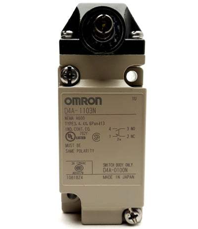 New Omron D4A-1103N Limit Switch, SPDT Double Break 600V 10A Contact, Side Rotary