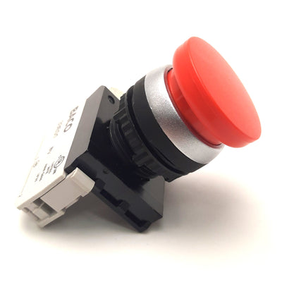 Used BACO L21AC01 Mushroom Pushbutton 32mm Red, With 33E01 NC Contact, 240v AC, 3A