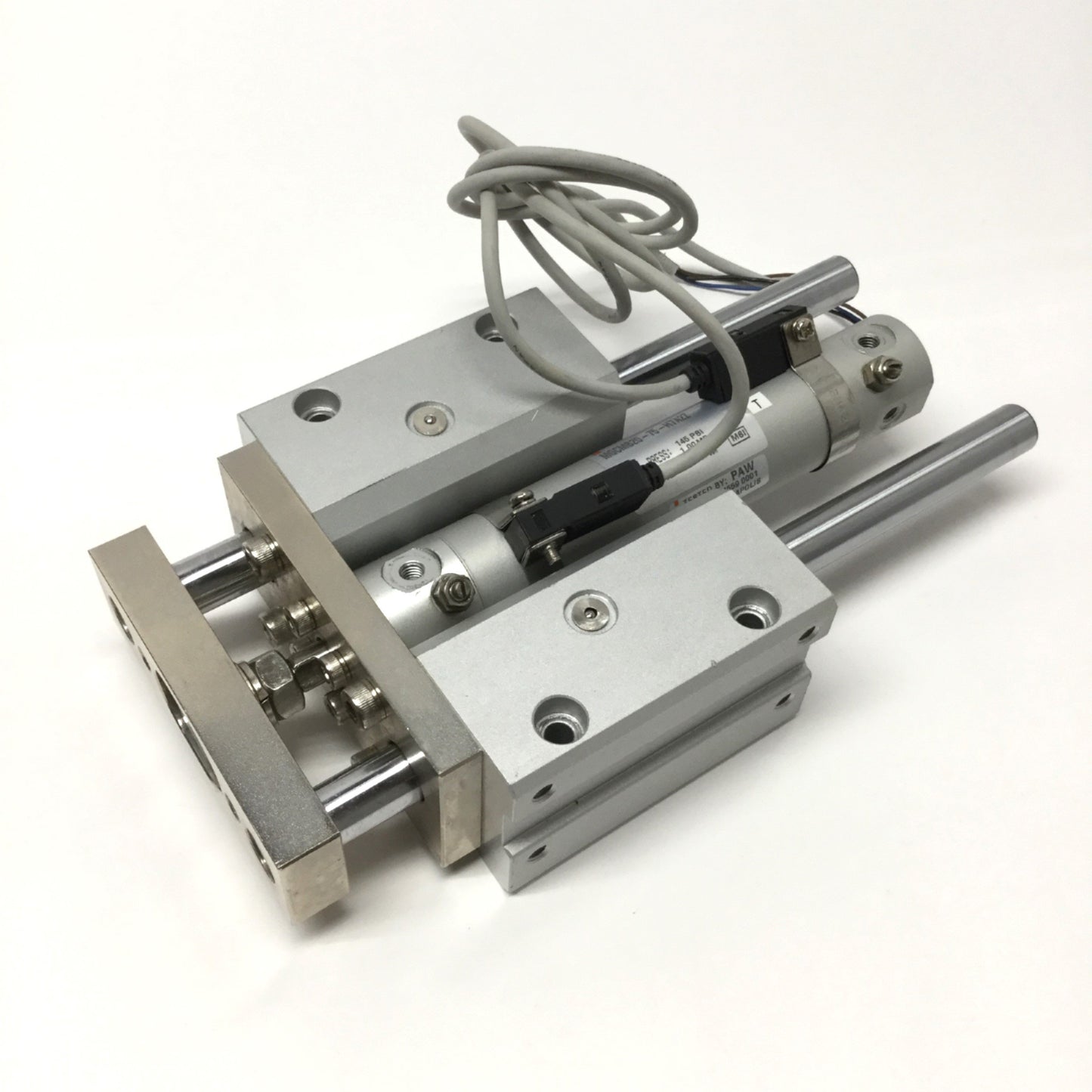 Used SMC MGCMB20-75-H7A2Z Compact Slide Bearing Guide Cylinder 20mm Bore, 75mm Stroke