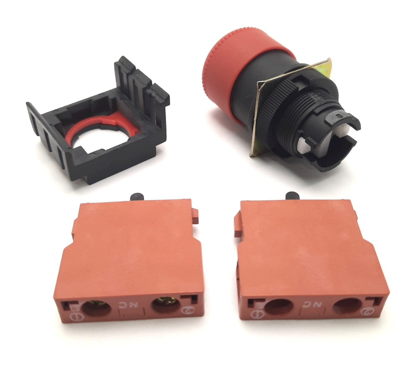 Used Omron A22E-S-02 Mushroom Safety Switch With Two A22-01 NC Contacts, 240v AC 6A