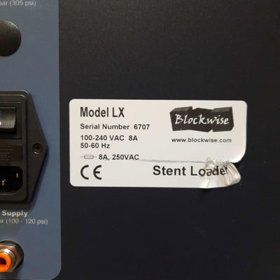 Used Blockwise LX Stent Loading Machine w/Zero-G RZE62 Ø0-30 x 62mm Stent 120/240VAC