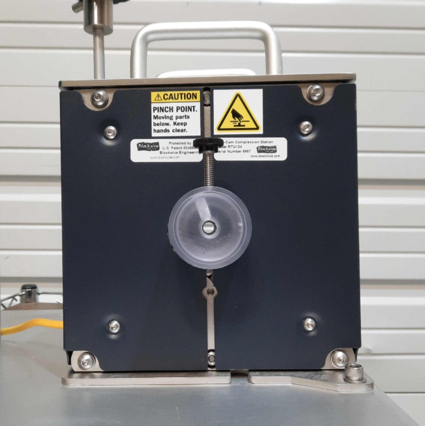 Used Blockwise TTR2 Radial Force Testing Machine w/Twin-Cam RTU124 Ø30 x 124mm Stent
