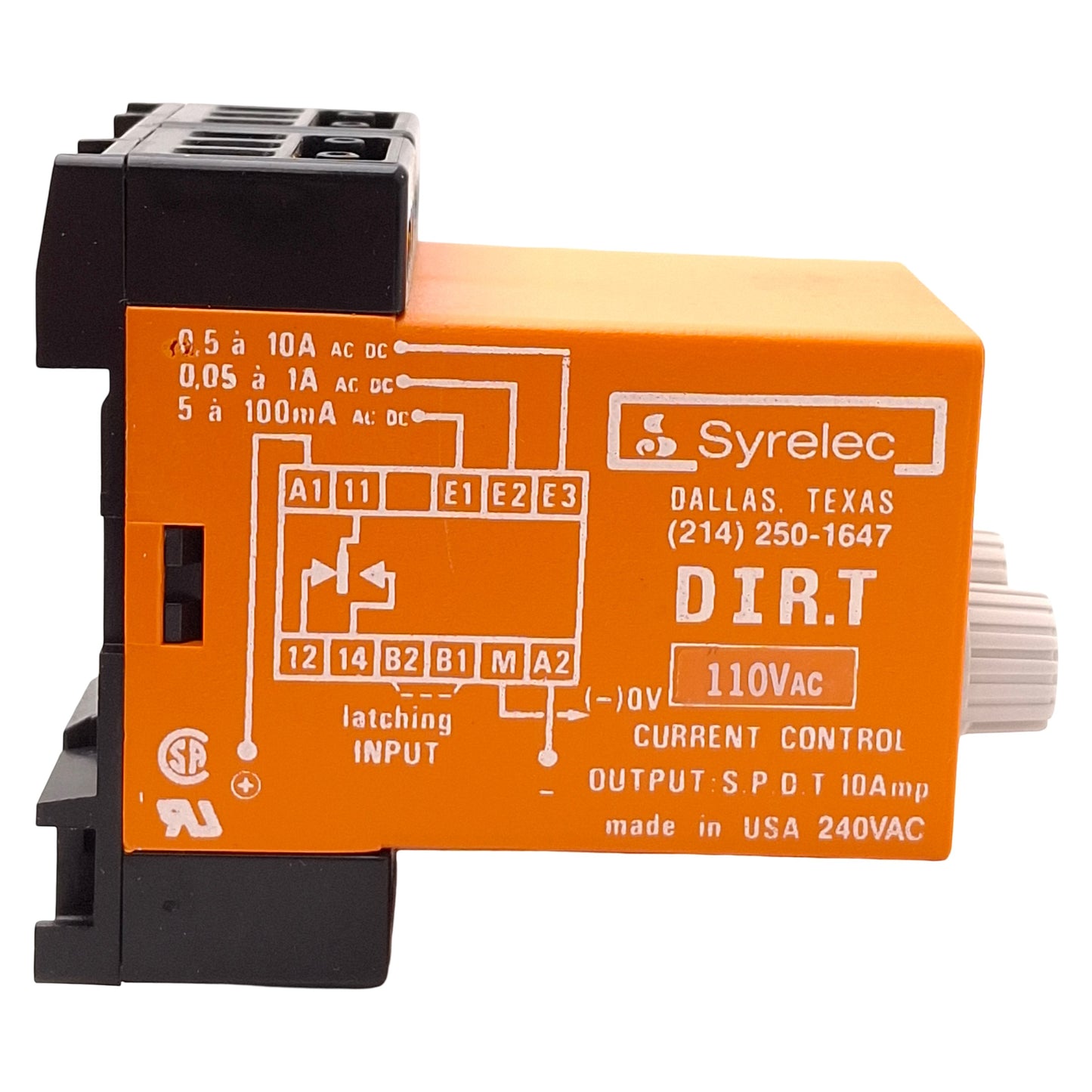 Used Crouzet DIR.T-110A Current Control Relay, 110VAC Max Input, SPDT 10A Output