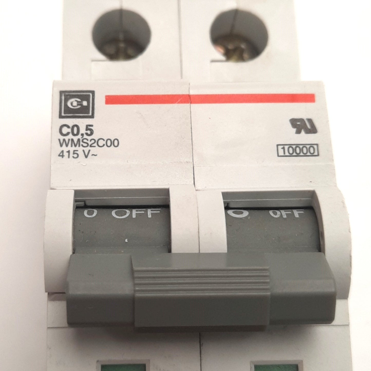 Used Cutler Hammer WMS2C00 Circuit Breaker, 2-Pole, Rating: 0.5A 415VAC, C-Curve