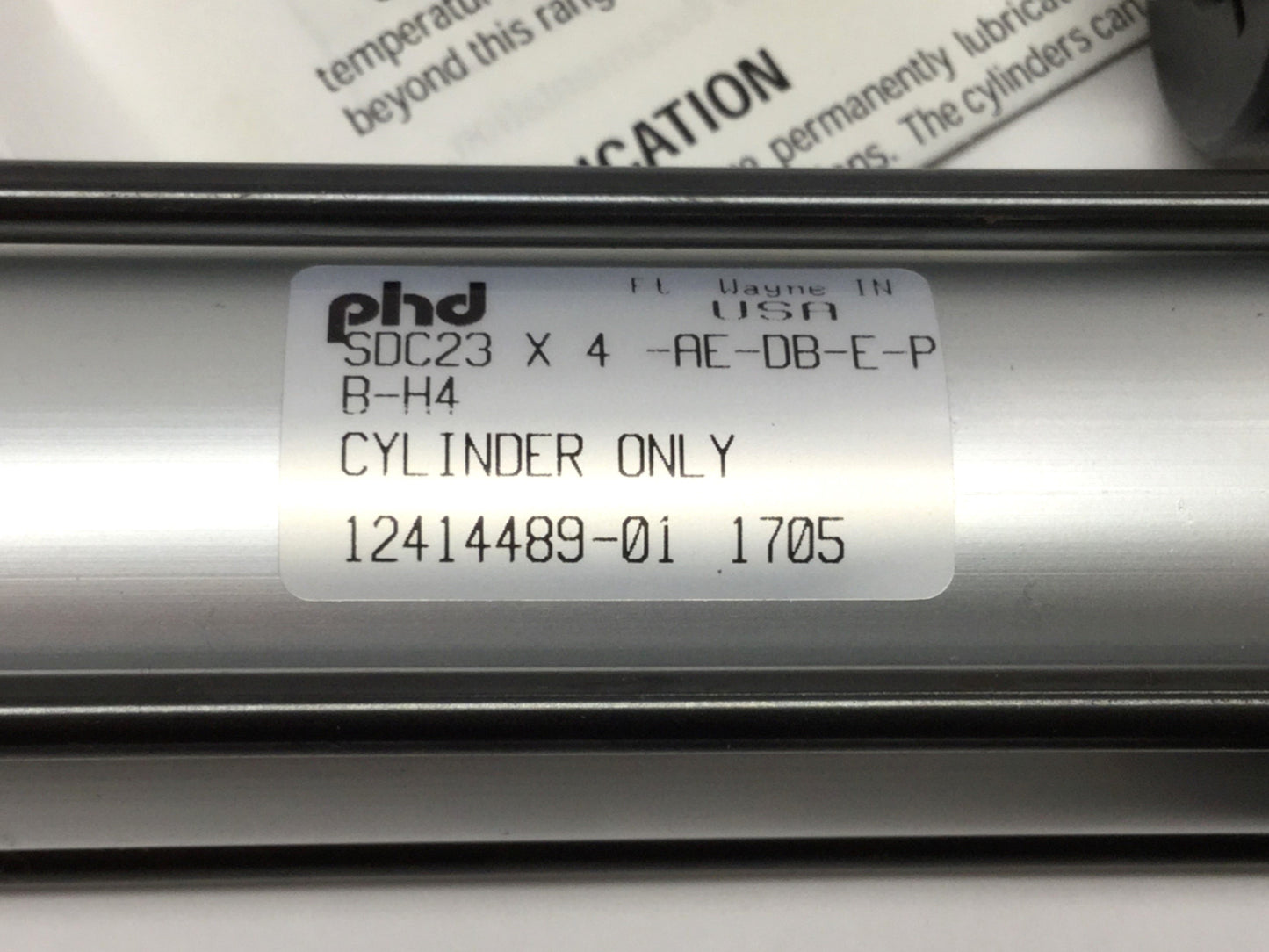 New – Open box PHD SDC23X4-AE-DB-E-PB Pneumatic Thruster Slide, 1" Bore, 4" Stroke, 1/8" NPT