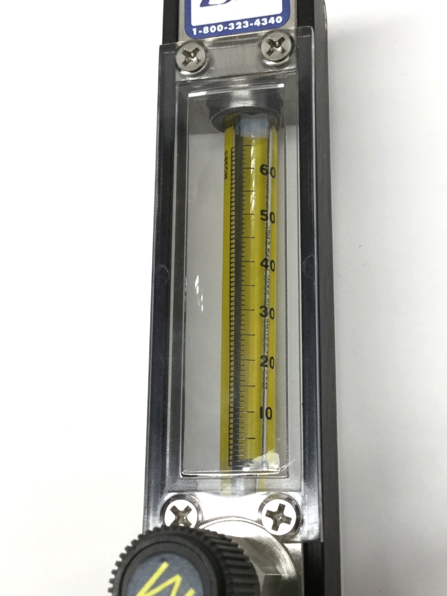 Used Cole-Parmer PMR1-011974 Masterflex Variable Area Flowmeter 65mm Scale w/ Valve