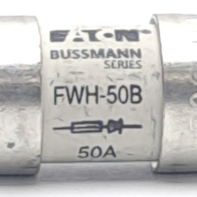 Used Bussmann FWH-50B High Speed Fuse, 50 Amp, 500VAC ~ 200kA, 50kA at 500VDC