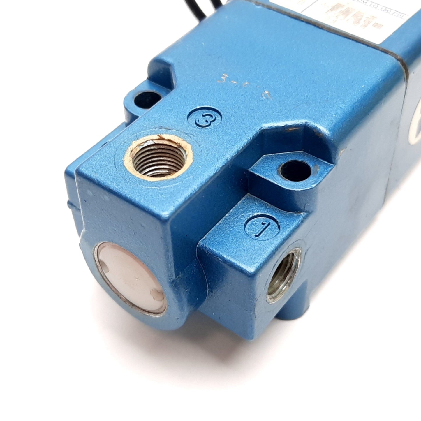 Used Mac 224B-111BAAA Solenoid Valve, 2-Position 3-Port, 110-120VAC, 1/8" NPT