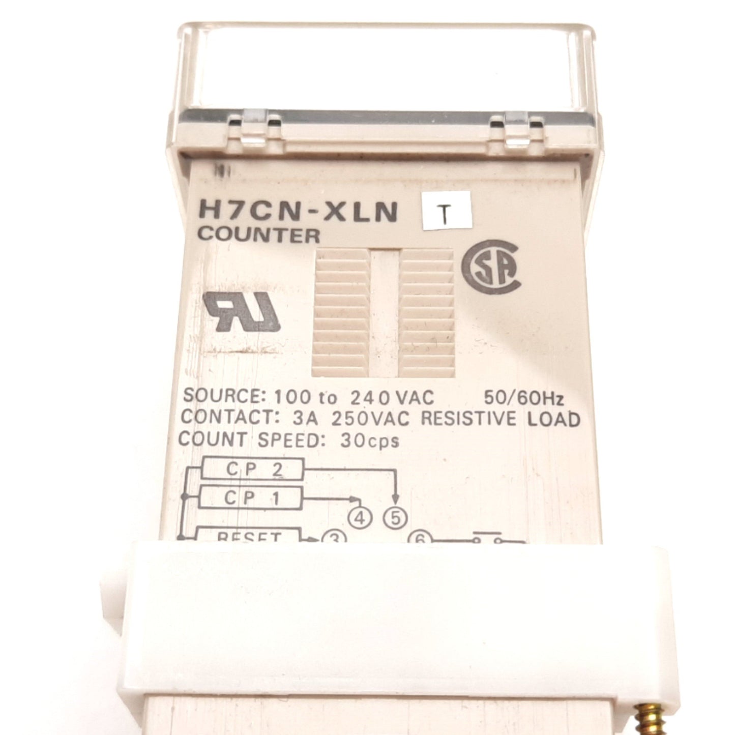 Used Omron H7CN-XLN Counter, Source: 100-240VAC, Contact: 3A 250VAC, Speed: 30cps