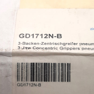 New Sommer Zimmer Group GD1712N-B 3-Jaw Gripper, 3-8 Bar, 12mm Stroke, 1700N