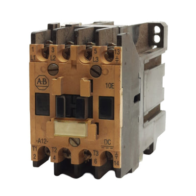Used Allen Bradley 100-A12NZ243 Contactor, 3-Pole, 12A 600V AC, 24V DC Coil