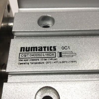 New – Open box Numatics CGT040050L16DX Ball Bearing Guided Air Cylinder 40mm Bore, 50mm Stroke