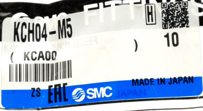 New Lot of 10 SMC KCH04-M5 P2C One Touch Fittings 4mm to M5, 1.0Mpa Max
