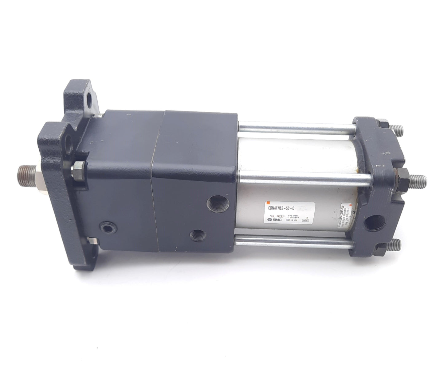Used SMC CDNA2F63-50-D Power Lock Cylinder 63mm Bore, 50mm Stroke 145PSI