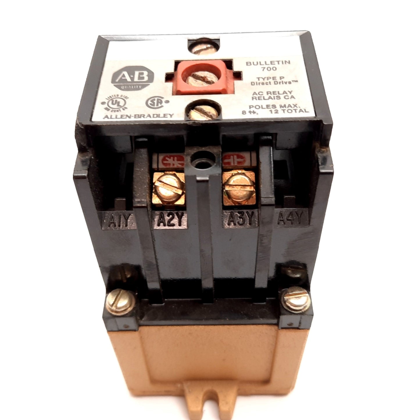 Used Allen Bradley 700-PL200A1 Control Relay, 2-Pole, Coil: 110/115-120VAC, 20A 600V