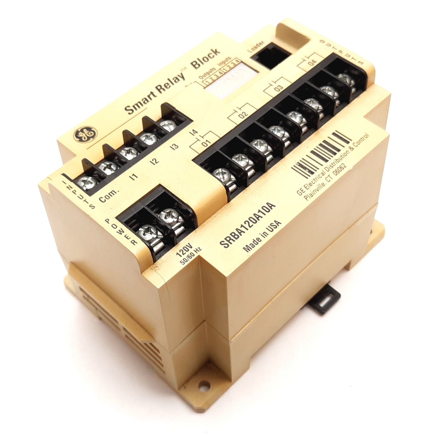 Used General Electric SRBA120A10A Smart Relay Block, Power: 120VAC, Motor: 1HP 120VAC
