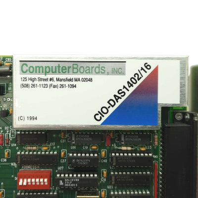Used Computer Boards Inc CIO-DAS1402/16 DAQ Card, 8-bit ISA, 16-Channel 16-Bit 100Khz