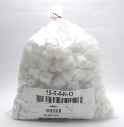 New – Open box Lot of 150 JACO 10-6-4-N-O Nylon 6 Fittings, Male Connector, 3/8" Tubing