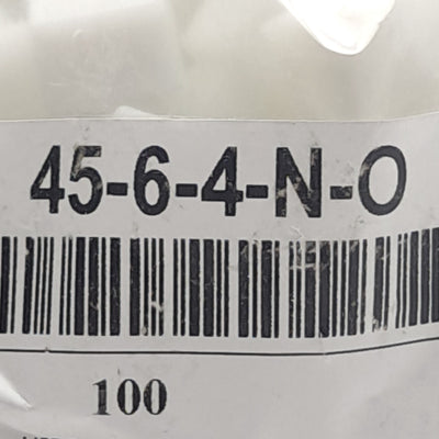 New – Open box Lot of 100 JACO 45-6-4-N-O Nylon 6 Elbow Fittings, Female Connector, 3/8" Tubing