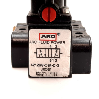 Used ARO A212SS-024-D-G Solenoid Valve, 2-Position 5-Port, 24VDC, 150psi, 1/4" NPT