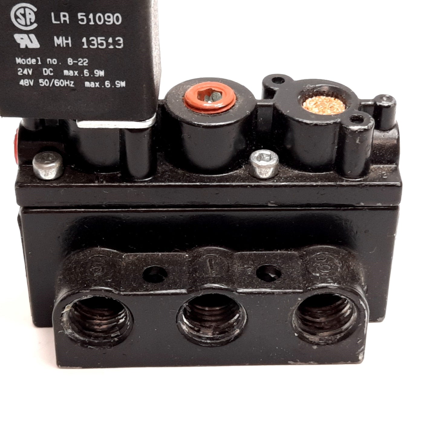 Used ARO A212SS-024-D-G Solenoid Valve, 2-Position 5-Port, 24VDC, 150psi, 1/4" NPT