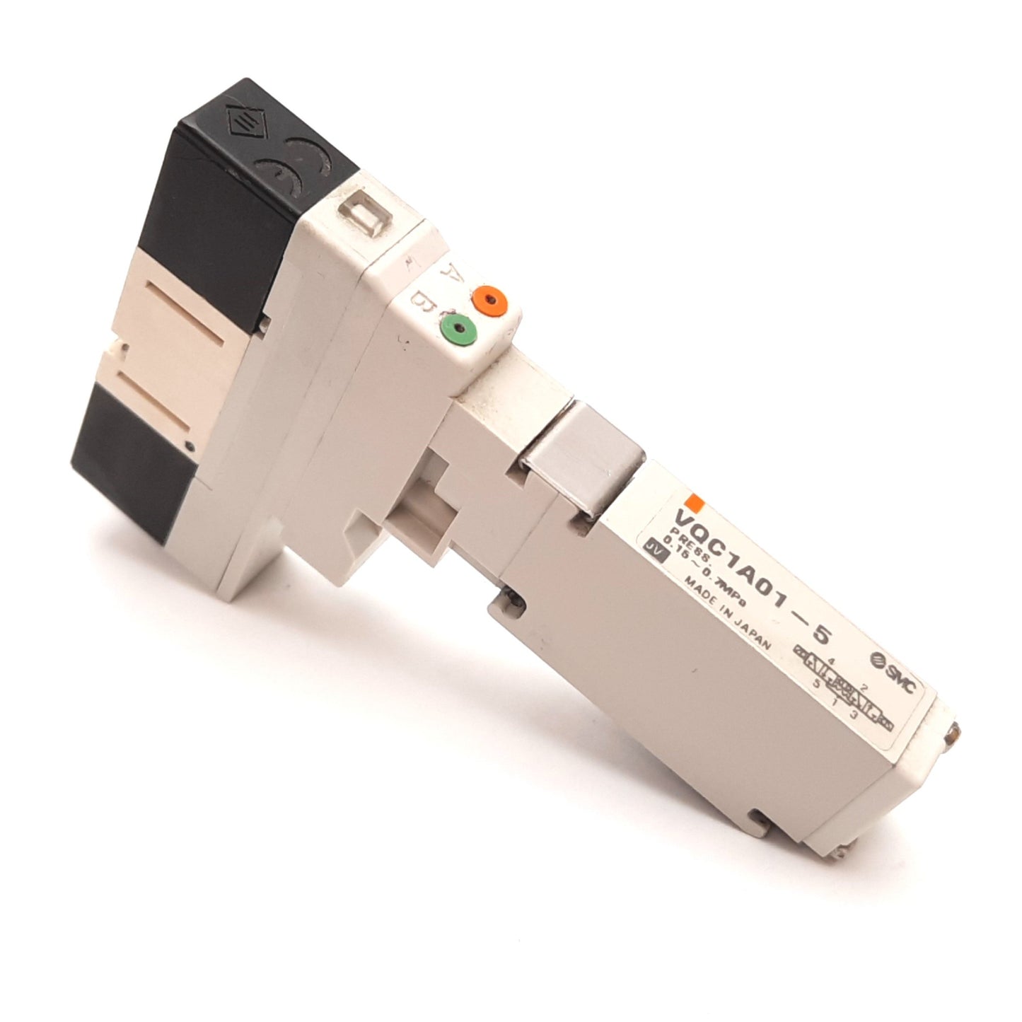 Used SMC VQC1A01-5 Solenoid Valve, Double Solenoid, 4-Position 3-Port, 24VDC, 0.7MPa