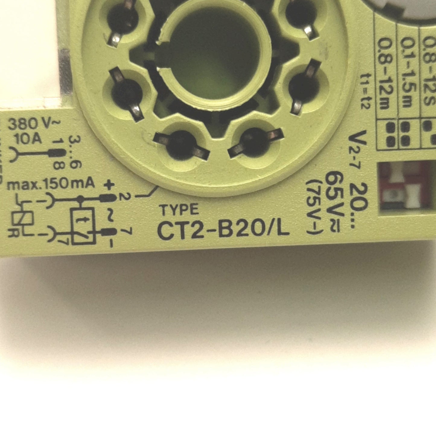 Used Lot of 2 Multicomat CT2-B20/L Timer Cube/Socket Relay 380v 10A, 0.2s-12m, 20-65V