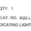 New Lot of 4 Eaton M22-L-R , 22.5mm Modular Flush Indicator Pilot Light, Red