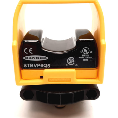 Used Banner STBVP6Q5 Safety Touch Button, 10-30VDC, PNP Output, 4-Pin M12, With Guard