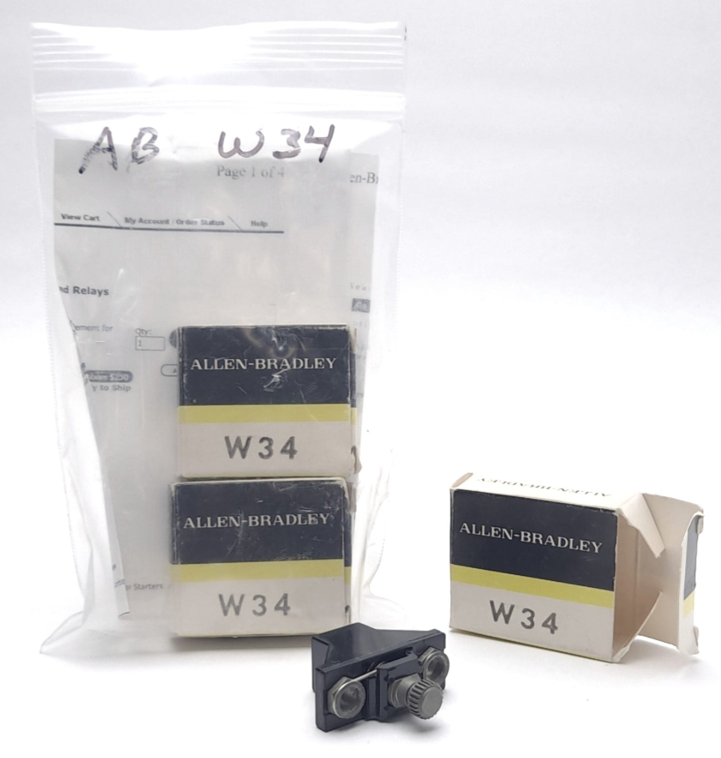 New – Open box Lot of 3 Allen Bradley W34 Thermal Overload Heater Units, Full Load Motor: 1.73A