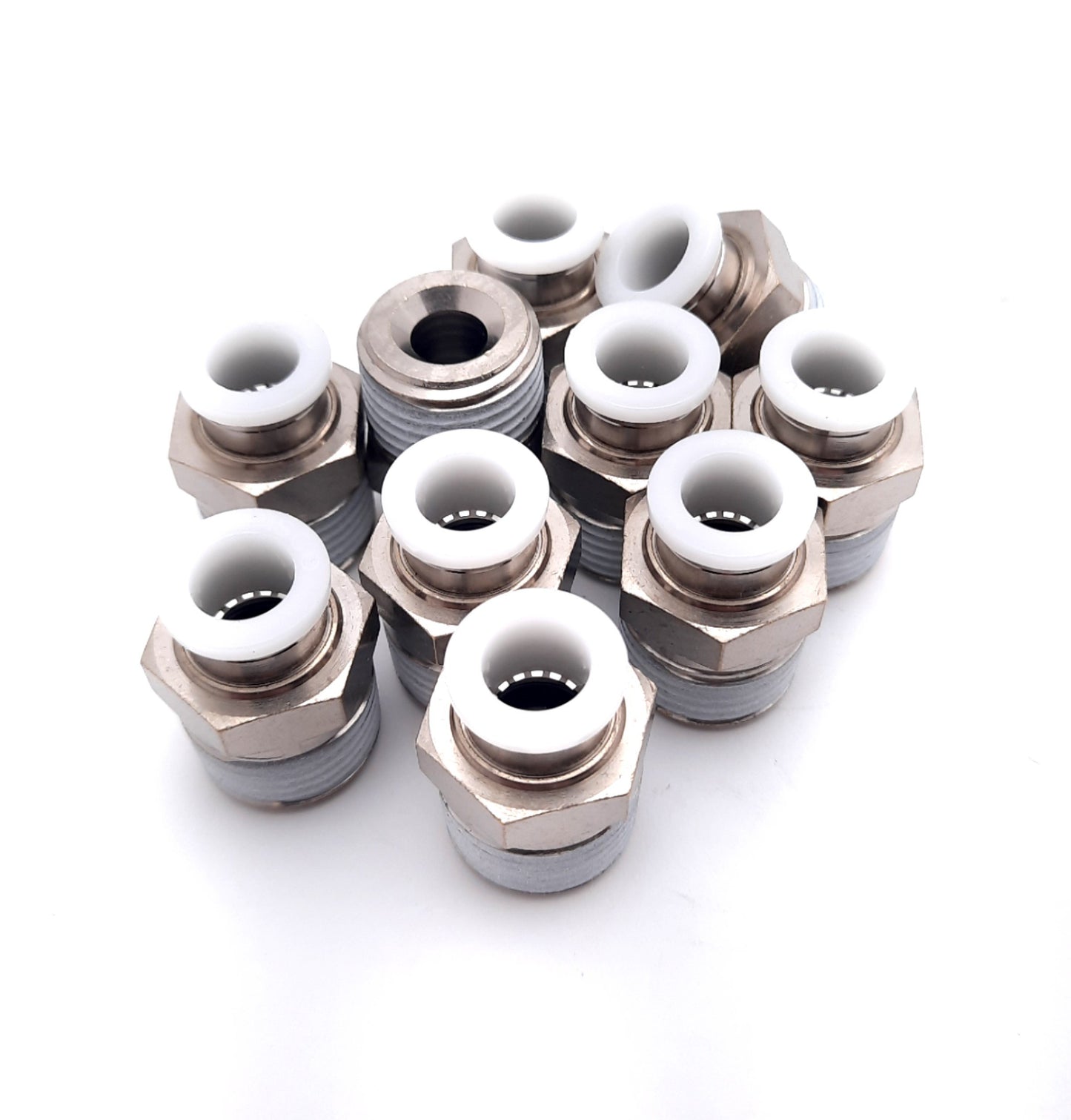 New Lot of 10 Pisco PC3/8-04 Push Connect Tube Fitting 38", 1/2" Thread 1.0MPa