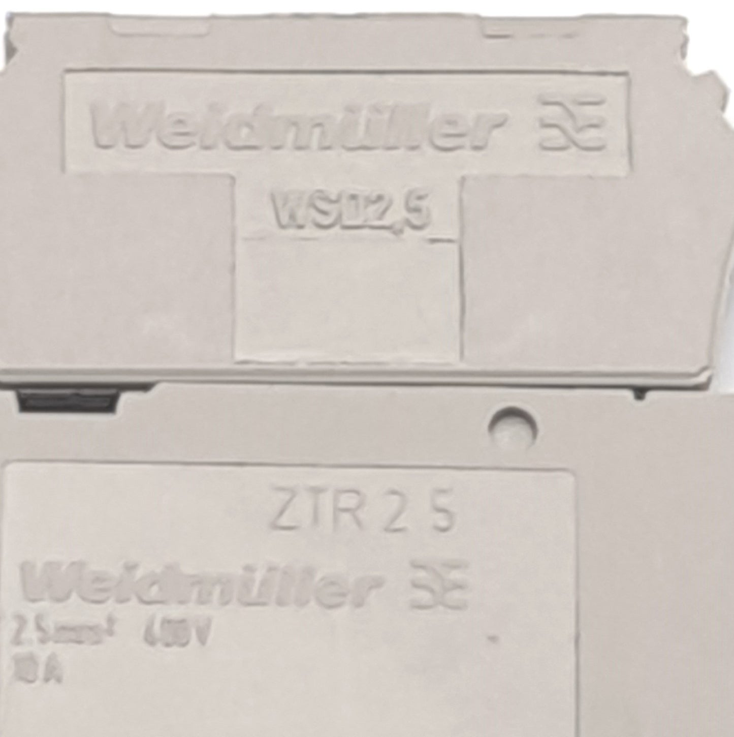 Used Lot of 9 WEIDMULLER ZTR 2.5 WSD 2.5 Terminal Block, 20A, 500V, DIN Rail Mounting