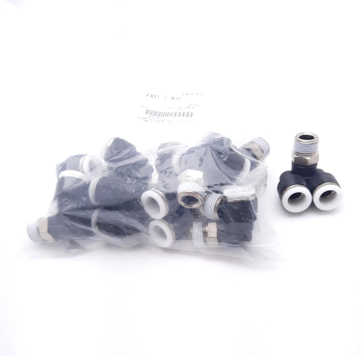 New Lot of 10 Pisco Pax1/2-N3U 1/2" Push to Connect Branch Tube Fitting 3/8"NPT