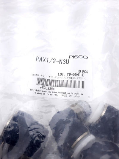 New Lot of 10 Pisco Pax1/2-N3U 1/2" Push to Connect Branch Tube Fitting 3/8"NPT