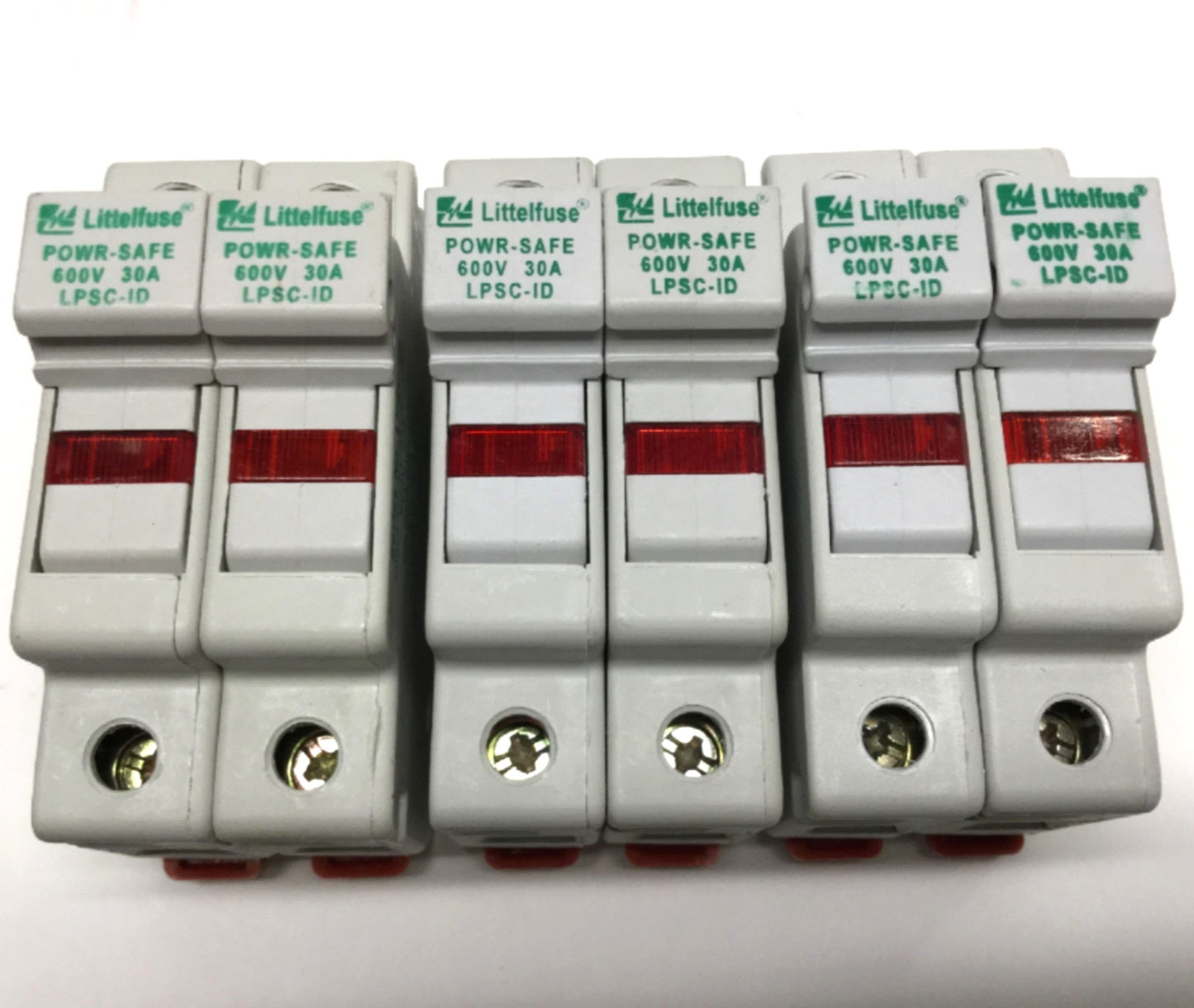 Used Lot of 3 Littelfuse LPSC002ID Class CC Fuse Holder, 2-Pole, 30A w/LED Indicator