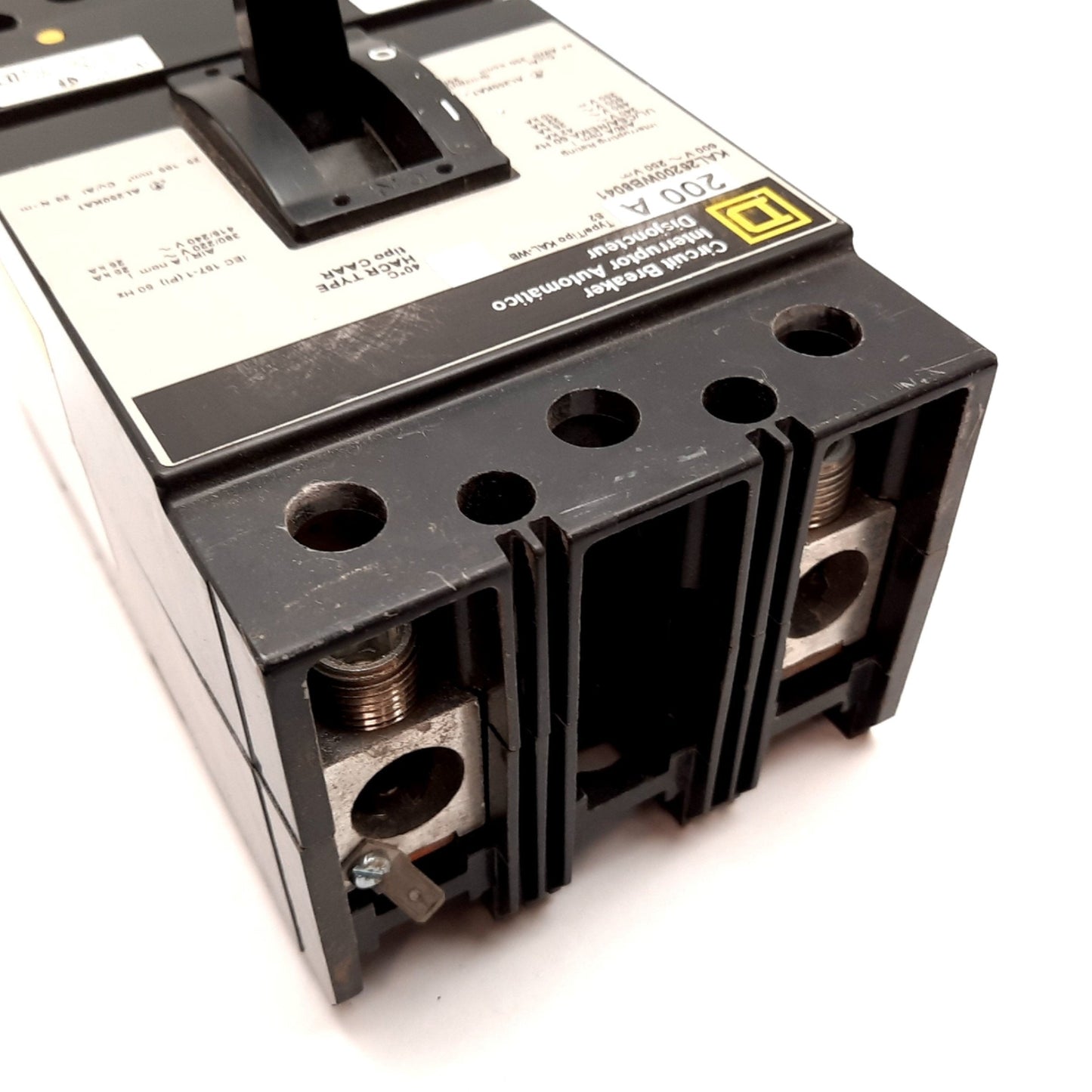 Used Square D KAL26200WB8041 Circuit Breaker, 2-Pole, Rating: 200A 600VAC 250VDC
