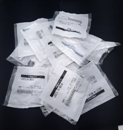 New Lot of 13 Pisco JSC1/4-M5A Flow Control Push to Connect 1/4", M5x0.8, 0.1-0.9MPa