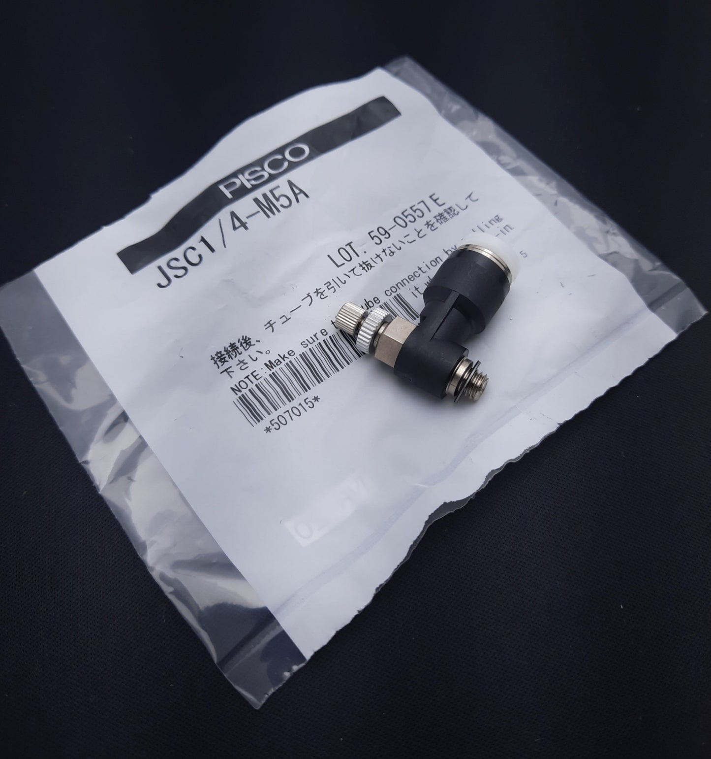 New Lot of 13 Pisco JSC1/4-M5A Flow Control Push to Connect 1/4", M5x0.8, 0.1-0.9MPa