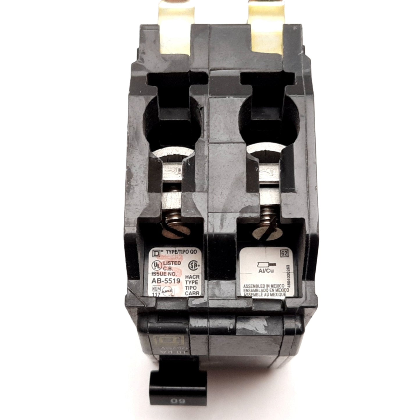 Used Square D QO260 Mini Circuit Breaker, 2-Pole, Rating: 60A 120/240VAC