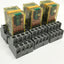 Used Lot of 3 IDEC RU4S-D24 Ice-Cube Control Relays 24VDC Coil, 6A 250VAC w/Sockets