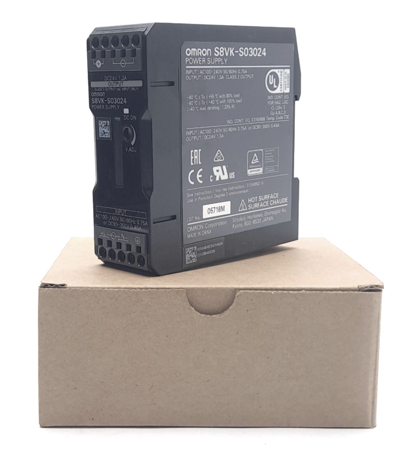 New Omron S8VK-S03024 Switch Mode Power Supply, 100-240VAC, 24VDC 1.3A Rated Output