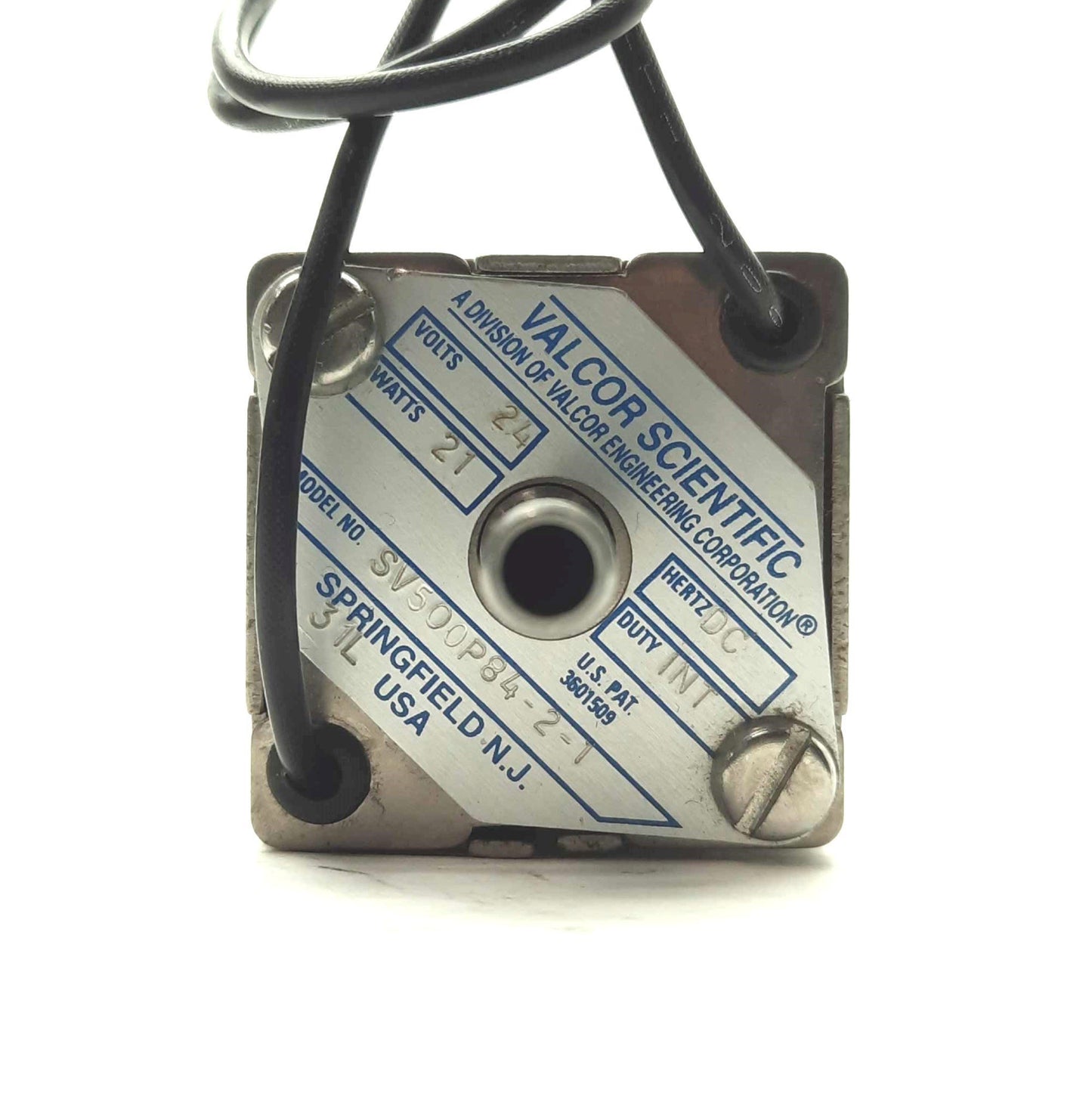 Used VALCOR SV500P84-2-1 Metering Pump 120ml/min .272" Tube Intermittent Duty 24VDC