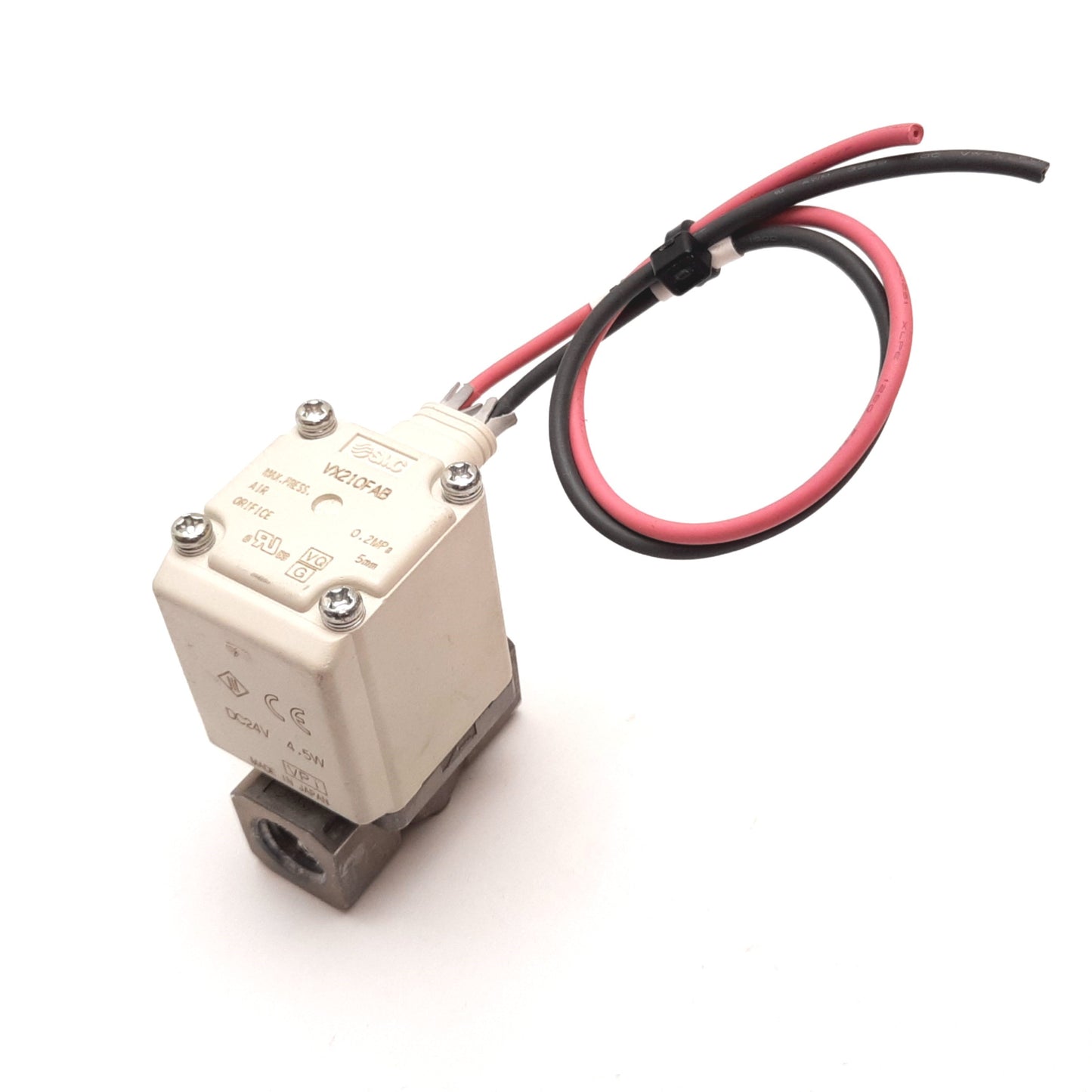 Used SMC VX210FAB Solenoid Valve, Voltage: 24VDC, Pressure: 0.2MPa, Ports: 1/4" NPT