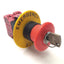 Used Idec HW1B-X4F02-R E-Stop Switch, 40mm, Key Reset, 2NC, (Emergency Stop) Legend